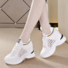 Women's Flyknit Height-Increasing Sneakers in White - Breathable & Stylish Casual Shoes.