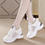 Women's Flyknit Height-Increasing Sneakers in White - Breathable & Stylish Casual Shoes.