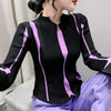 Purple Striped Women's Sweater - Trendy & Warm Winter Fashion