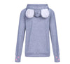 Women's Casual Cotton Hoodie with Fashion Cat Design, High-Quality Knitted Fabric