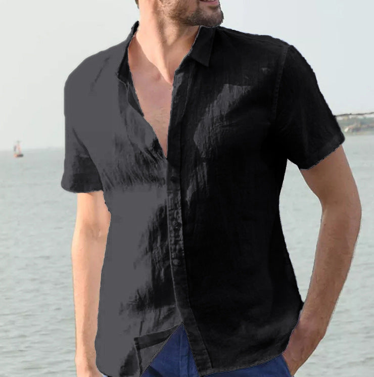 Explosive cross-border special for European and American summer short-sleeved casual foreign trade men's shirts men shirt