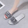Glamorous Sequined Flat Slipper for Women - Comfortable Plus Size Footwear, Beach Casual Stylish Look
