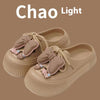 Fashionable EVA Slip-on Slippers with Bow Design and Waterproof Sole - Women's Casual Footwear in White