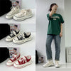 Women's Chic Casual Sports Sneakers in Black, Red, Beige - Mesh Lining, Mid-heel, Rubber Sole - Sizes 35-40.