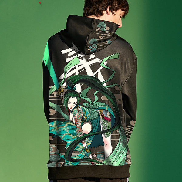 Traditional Guan Yu Chinese Hoodie showcasing unique Eastern style. Comfortable unisex streetwear with Chinese cultural aesthetics.
