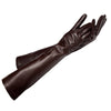 Premium Sheepskin Winter Gloves for Women - Extra Long Arm Cover. Chic split finger design, genuine sheepskin for enduring warmth. Perfect winter accessory.
