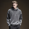 Thick Velvet Hooded Jacket in Gray - Trendy Unisex Wear, Autumn Style.
