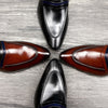 Men's Leather Loafers in Black and Wine Red - Comfortable, Stylish Shoes with Low Heel