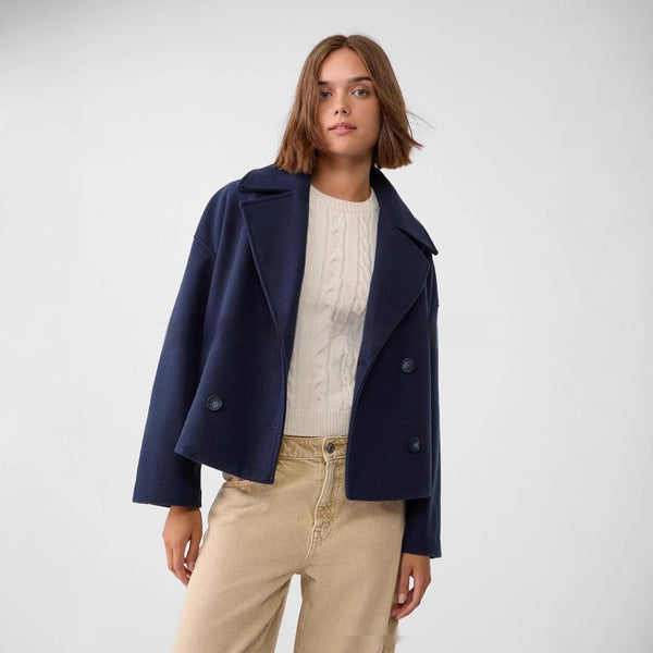 Chic Long-Sleeved European-American Women's Overcoat in Stripes & Plaid - Various Colors & Sizes