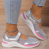 Stylish Women's Mesh Comfort Sneakers with Velcro Closure in White - Size 35-43