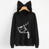 Cute Cat Ear Women's Hoodie - Casual Sweatshirt with Cat Ear Design, Cotton Blend, Long Sleeve, and Outerwear Style