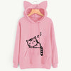 Cute Cat Ear Patterned Women's Hoodie Sweatshirt, Casual Outerwear Apparel