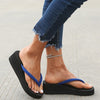Thick-Soled Black Flip Flops for Women: Comfortable Korean-Style Sandals - Breathable, Height-Increasing Design, Quick-Drying Fabric.