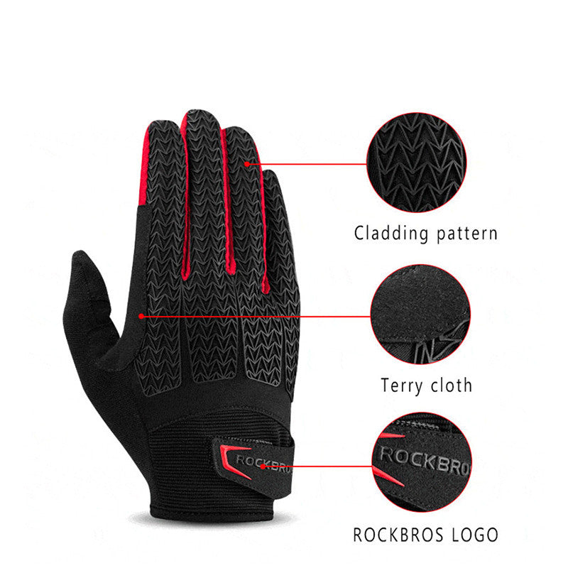 Riding fleece full finger gloves bike