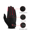 High-Quality Full Finger Biking Gloves with Gel Cushioning for All Seasons - Breathable Polyester & Lycra Material, Touchscreen Compatible, Adjustable Straps