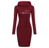 Women's Hooded Sweatshirt Dress, Autumn-Winter Fashion Look