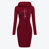 Classic Women's Hooded Sweatshirt Dress for Autumn/Winter, Cozy Fleece, Trendy Hood, Comfortable Fit, Stylish Winter Fashion