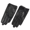 Women's Sheepskin Leather Touch Screen Gloves - Breathable & Elegant Winter Accessories for Personal Comfort - Device-Friendly Design.