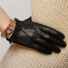 Women's Sheepskin Leather Touch Screen Gloves for Women - Breathable, Elegant, High-Quality Winter Fashion Accessory.