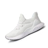 Comfort Lightweight Sports Shoes in White with Car Stitching Detail