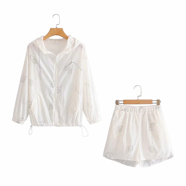 Reflective Butterfly Print Hoodie and Shorts Set for Women - Reflective Clothing with Butterflies, Casual Two-Piece Outfit