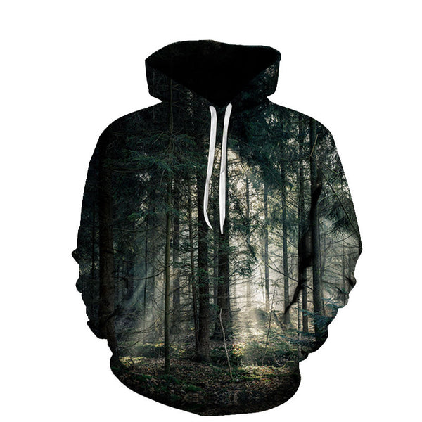 Unisex Casual Hoodies with Maple Leaf Design for Couples, Polyester Fiber, Trendy Sporty Sweaters