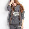 Ladies' Three-Piece Printed Sportswear Set, Cotton-Polyester Blend, Winter Fashion, Comfortable Fit