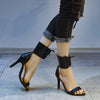 Women's Stylish High Heel Stiletto Sandals - Suede Fish Mouth Toe Summer Shoes