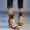 Women's Stylish High Heel Stiletto Sandals - Elegant fish mouth toe design, premium suede, sturdy rubber sole - perfect for summer events and parties.