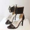 Women's Stylish Stiletto Sandals, Suede Fish Mouth High Heels