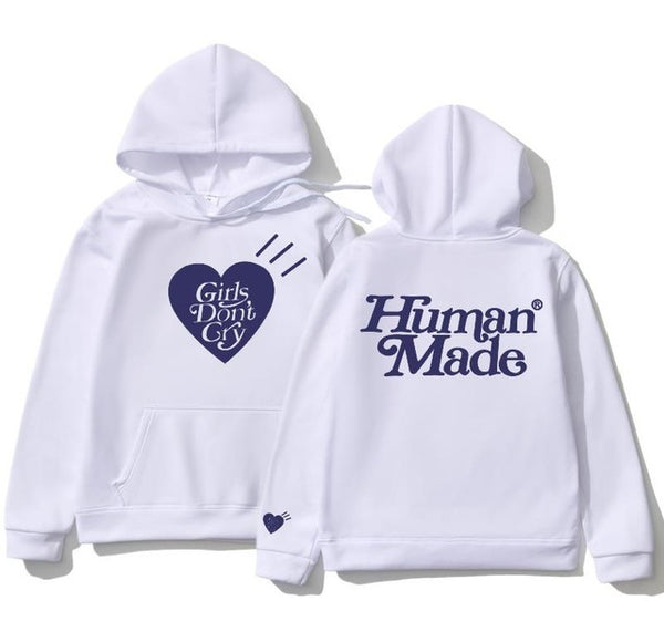Premium Unisex Cotton Fleece Hoodie by Human Made - Hip Hop Print, Premium Cotton, Stylish Hoodie