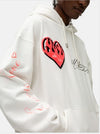 Unisex Flame Love Graphic Hoodie in White or Black - Casual, Trendy, and Comfortable Cotton Hoodie for Teen Fashion.