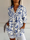 Chic Summer 3D Floral Printed Long-sleeve Top for Women