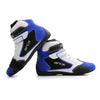 Blue Leather Casual Motorcycle Boots with Breathable Design