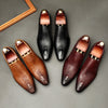 Men's Classic Pointed Toe Leather Dress Shoes in Black - Stylish Professional Footwear for Men - Available in Various Sizes.