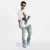 Antidote Flared Sky Blue Non-Stretch Jeans - Trendy casual denim in eye-catching sky blue, Asian sizes.