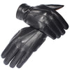 Men's Sheepskin Leather Gloves with Thermal Velvet Lining - Black Winter Gloves for Men - Touch Screen Functionality Included