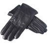 Men's Black Sheepskin Leather Thermal Gloves with Touch Screen Functionality