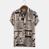 Vintage Newspaper Print Men's Hawaiian Shirt 3XL Size - Summer Style Casual Wear