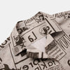 Vintage Newspaper Print Men's Hawaiian Shirt - 3XL Summer Fashion Large Size Men's Shirt with Windsor Collar.