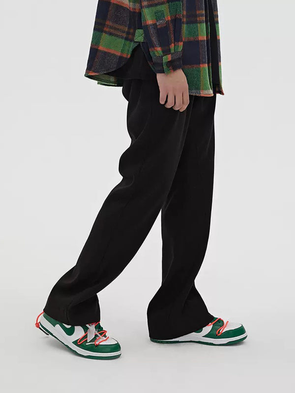 Chic Polyester-Cotton Blend Flared Trousers for Men and Women