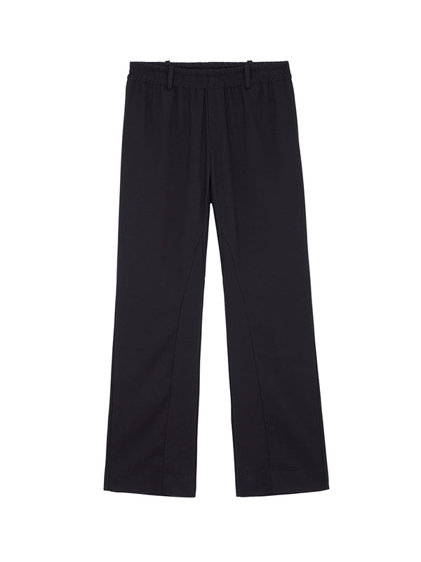Chic Polyester-Cotton Blend Flared Trousers for Men and Women, Everyday Fashion, Asian Size, Loose Fit Design