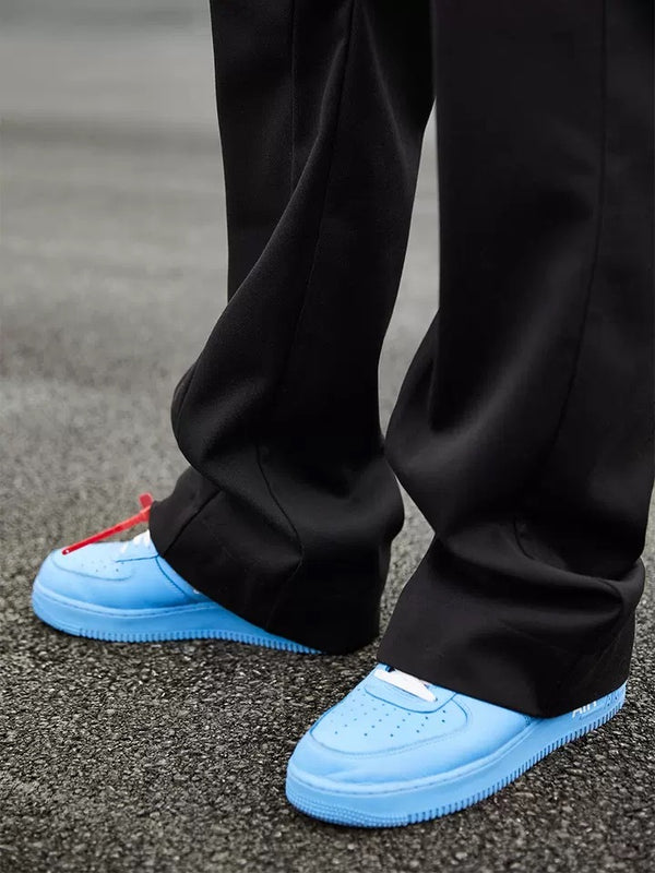 Chic Polyester-Cotton Flared Trousers for Stylish Everyday Wear
