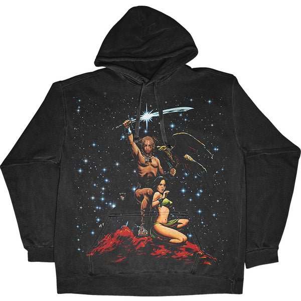 Unisex Comic Style Graphic Pullover Sweater in Striking Black Color - Trendy and Youthful Design from 100% Cotton