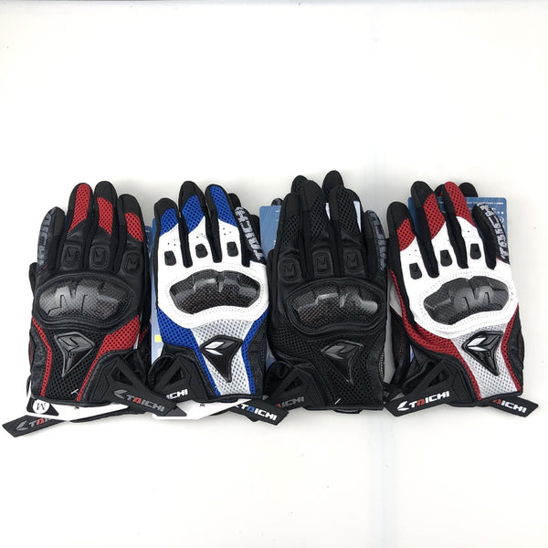Summer Breathable Cycling and Motorcycle Gloves in versatile colors for adults - black, red, blue and white. High-quality and comfortable for biking.