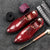 Men's Korean-Style Business Casual Dress Shoes in Wine Red and Black for Trendy Gentlemen
