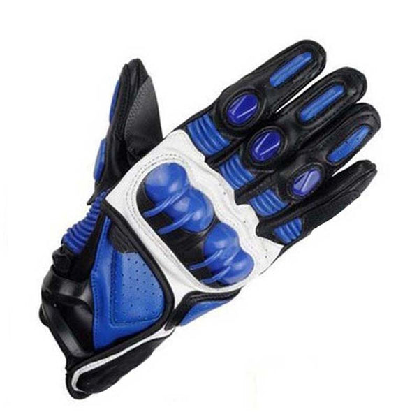 Leather Racing Motorcycle Gloves in Black - Medium Size, Premium Quality. Ride with Style and Safety.