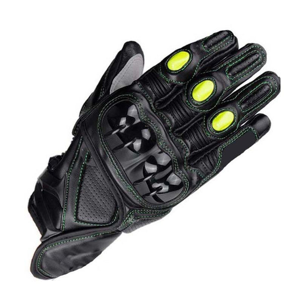 High-Quality Leather Racing Motorcycle Gloves in Black - M/L/XL Sizes - Rider Gear for Style & Safety