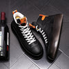 Elevated Stylish Martin Boots for Men - Thick-Soled Rubber Design, Chic Plain Style - Black and White Options