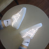 Unisex Reflective White Sneakers with Synthetic Leather - Stylish, Durable, and Comfortable Lace-up Shoes for Men & Women
